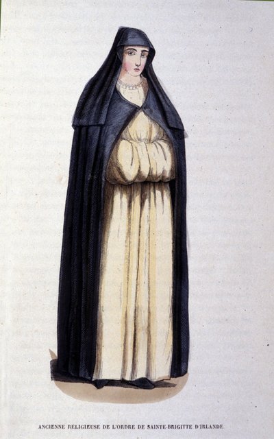 Former nun of the Order of St. Brigitte of Ireland. Engraving from an album on religious orders, Paris by Unknown artist