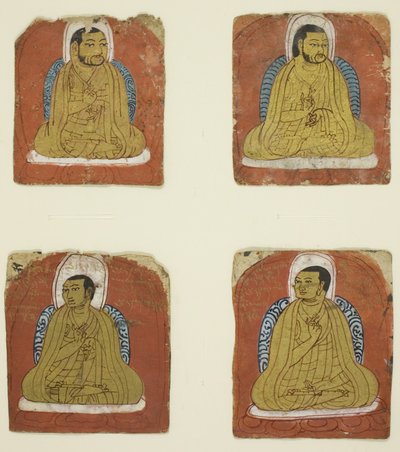Four Miniature Inscribed Portraits of Four Lamas by Unknown artist