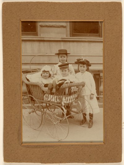 Four Children in New York: Two in a Stroller, Two Standing by Unknown artist