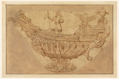 Fragment of a Design for a Nef, or Fantastic Centerpiece in the Form of a Boat by Unknown artist