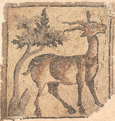 Fragment of a Floor Mosaic: Ibex near a Tree by Unknown artist