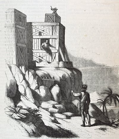 Francisco Roldan speaking with Adelantado Bartholomew Columbus on island of Hispaniola, in Fort Concepcion in 1497 by Unknown artist