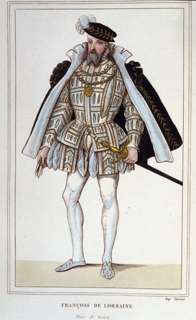 François de Lorraine (1519-1563). Duke of Aumale, then 2nd Duke of Guise. French Lieutenant General. Engraving from 1830. by Unknown artist