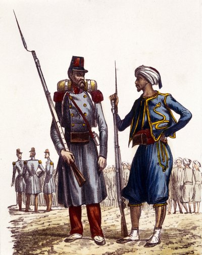 French Military Uniform: Foreign Legion and Indigenous Riders Sent to Algeria by Unknown artist