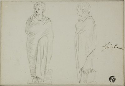 Frontal and Side Views of Statue of Boy Dressed in Toga by Unknown artist