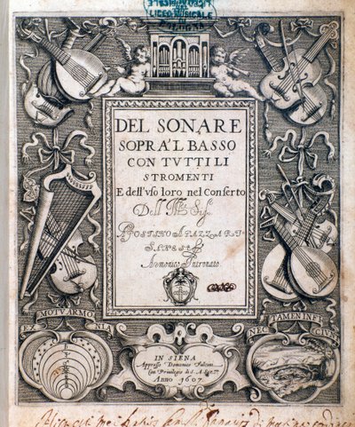 Frontispiece of Del Sonare Sopra il Basso by Unknown artist