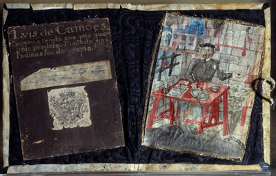 Frontispiece of the collection of poems by the Portuguese poet Luis Vaz de Camoes, known as the Camoans. The poet is imprisoned there. Lisbon, National Museum of Ancient Art by Unknown artist