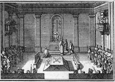 Funeral of a pope in the 18th century (engraving) by Unknown artist
