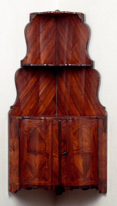 Furniture: corner cabinet with wooden shelves. 1740 approx. Dim. 80 cm Private collection by Unknown artist
