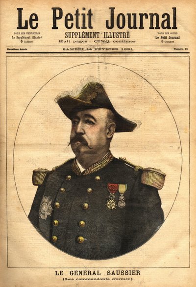General Felix Gustave (Felix-Gustave) Saussier (1828-1905), became an army commander and member of the superior council of the war from 1882 to 1902. Engraving in 