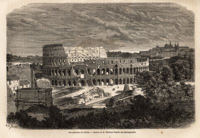 General View of the Colosseum, in Rome, Flavian Amphitheatre Completed in 80, Under the Reign of Emperor Titus by Unknown artist