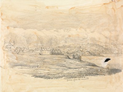 Geneva with Mountains in the Distance by Unknown artist