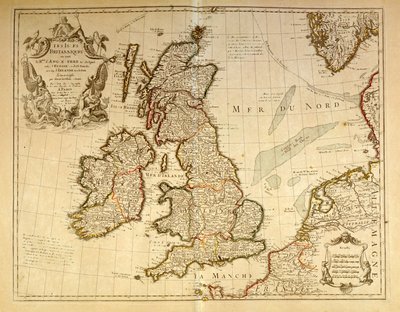 Geographic Map Representing England and Ireland. Atlas by G. Delysle by Unknown artist