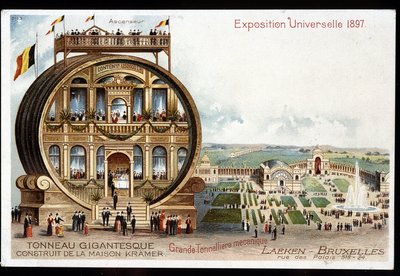 Gigantic Barrel - Maison Kramer - 1897 World Exhibition in Brussels by Unknown artist