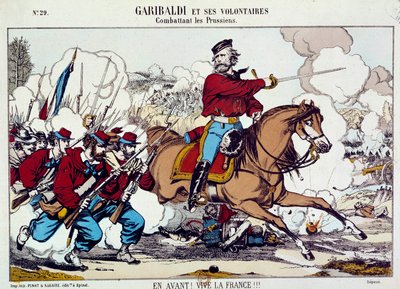 Giuseppe Garibaldi fighting with his volunteers against the Prussians by Unknown artist