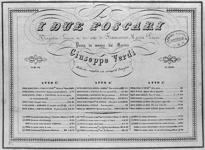 Giuseppe Verdi: sheet music for the opera 