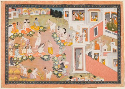 Gods, Rishis, and Demons at the Feast of Rama’s Birth, from a Ramayana by Unknown artist