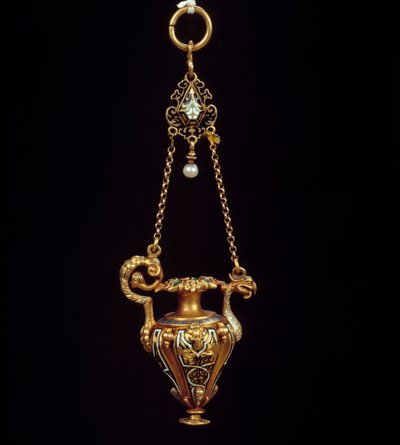 Gold Enamel Pendant in the Shape of an Urn by Unknown artist