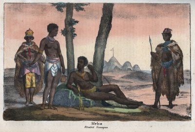 Gonqui Hottentots of the Cape - Engraving from 