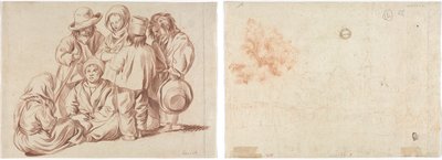 Group of Six Children (recto); Sketch of a Village (verso) by Unknown artist