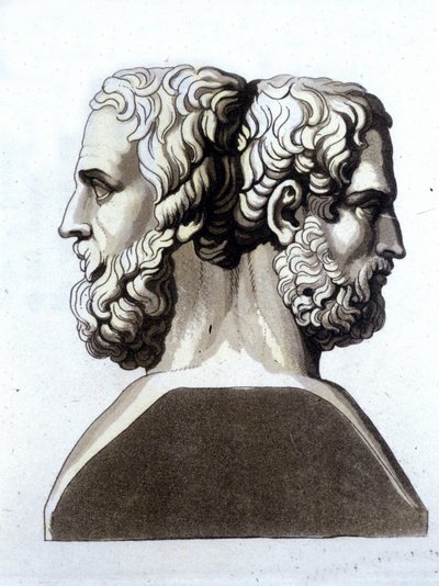 Herodotus (484 BC - 425 BC), Greek historian and Thucydides (ca. 465 AD 395 BC), Greek historian by Unknown artist
