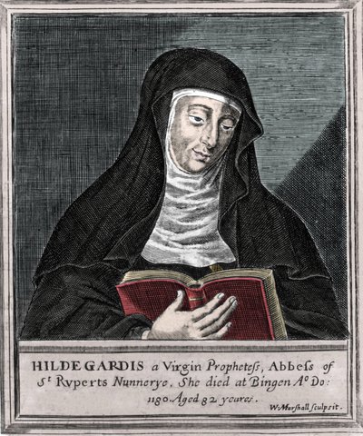 Hildegard of Bingen - Representation of Saint Hildegard (1098-1179) by Bingen (engraving) by Unknown artist