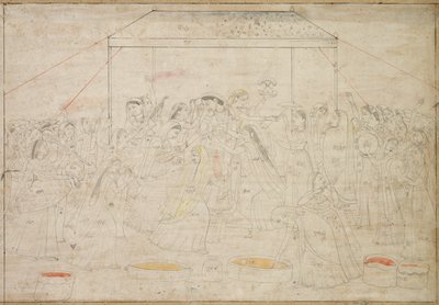 Hindu God Krishna Being Dressed in Women