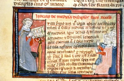 Hippocrates Giving a Race - Illuminure of the Middle Ages by Unknown artist