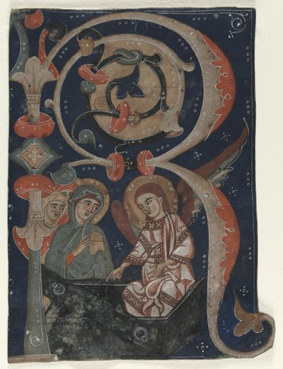 Historiated Initial (R) Excised from a Gradual: The Three Marys at the Tomb by Unknown artist