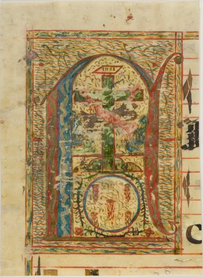 Historiated Initial "N" with Crucifix from a Manuscript by Unknown artist