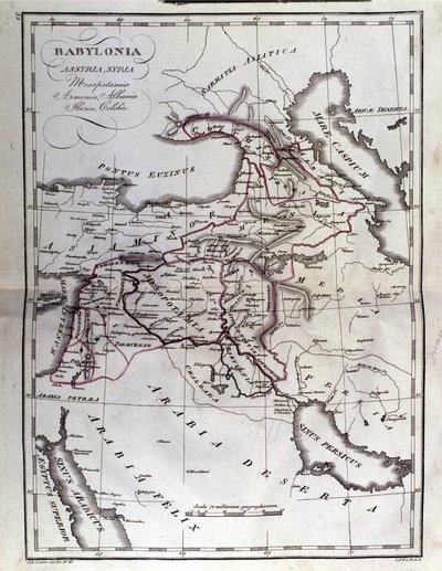 Historical Atlas of Mesopotamia. Babylonia, Syria and Assyria. End of 18th century by Unknown artist