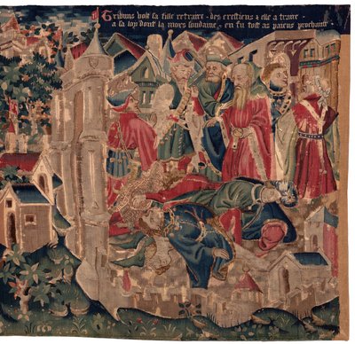 History of Saint Piat and Saint Eleuthère, Scene 14: The Plague is Quashing the City of Tournai by Unknown artist