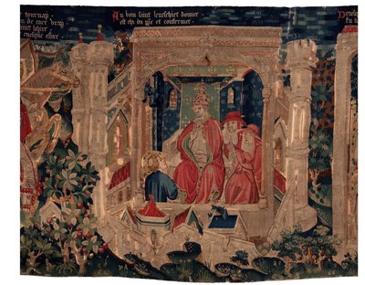 History of Saint Piat and Saint Eleuthère, Scene 9 Saint-Éleuthère is confirmed as the bishop of Tournai. by Unknown artist