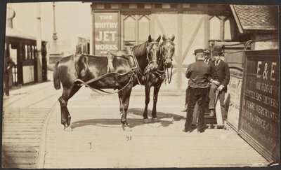 Horses Outside the Whitby Jet Works by Unknown artist
