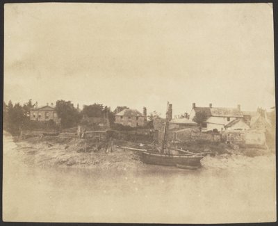 Houses and Boat on the Bank of a Stream by Unknown artist