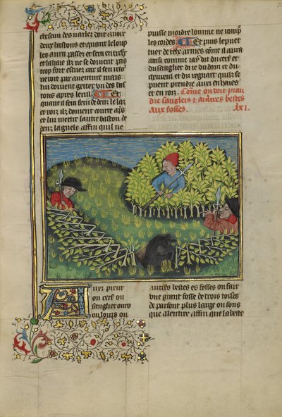 Hunters Driving a Wild Boar into a Pit by Unknown artist