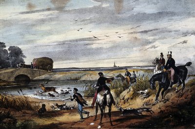 Hunting Scene - Anonymous Engraving, c. 1850 by Unknown artist