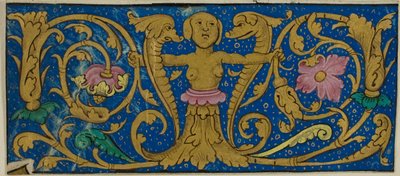 Illuminated Border with Grotesques and Flora from a Manuscript by Unknown artist
