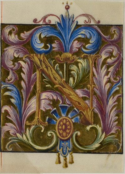 Illuminated Initial "N" with Acanthus Leaves from a Choirbook by Unknown artist