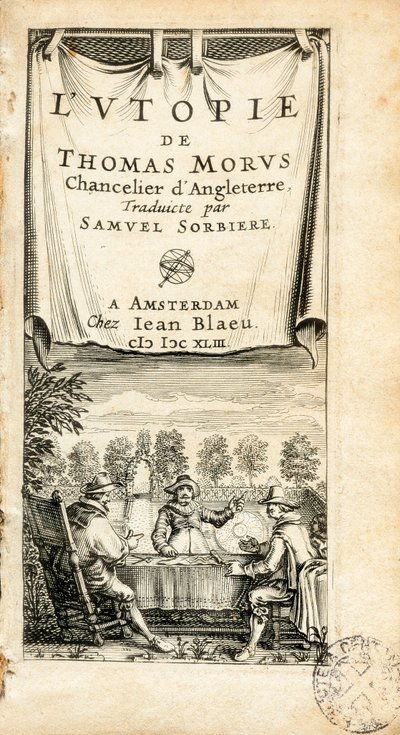 Illustrated Frontispiece of the French Translated Book "Utopia" by Sir Thomas More by Unknown artist