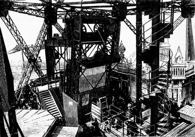 Illustration on the construction of the Eiffel Tower by Unknown artist