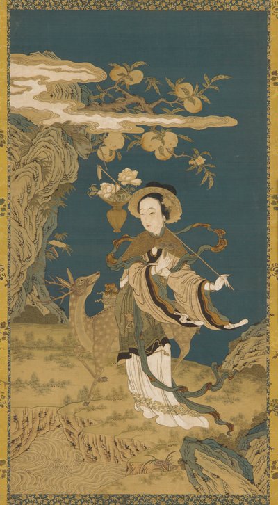Immortal Magu with Deer and Peach Tree by Unknown artist