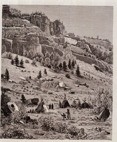 Indian encampment in the Kaibab Forest, USA - in 