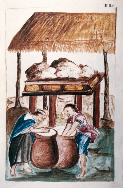 Indians making cheese, from the book 