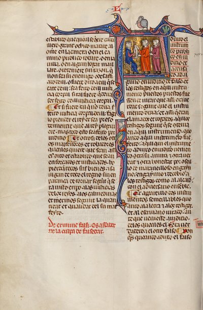 Initial A: Two Men before a Judge by Unknown artist