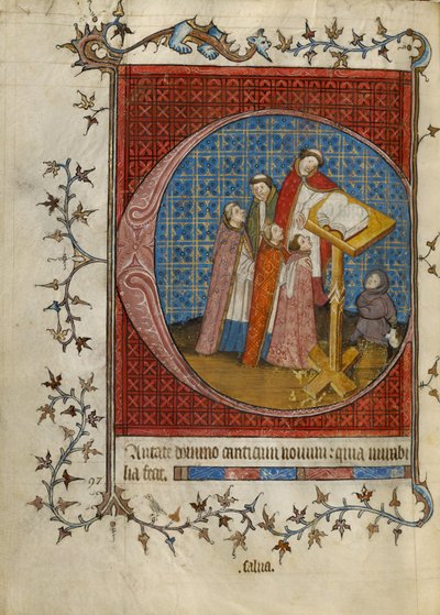 Initial C: Clerics Singing from a Choir Book by Unknown artist