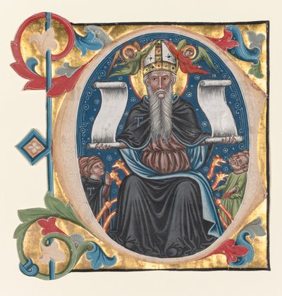 Initial C Excised from a Choral Book: St. Anthony with Antonite Friars by Unknown artist