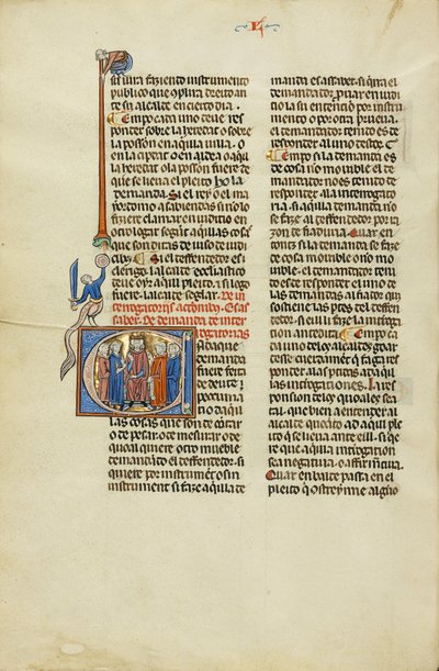 Initial C: Two Attorneys and Clients before a Judge by Unknown artist