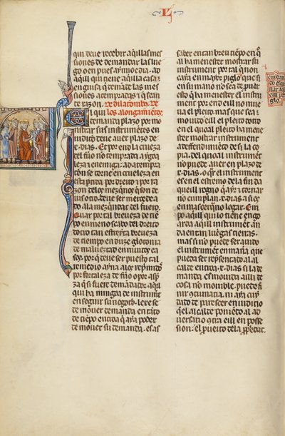 Initial E: An Attorney with Clients before a Judge by Unknown artist