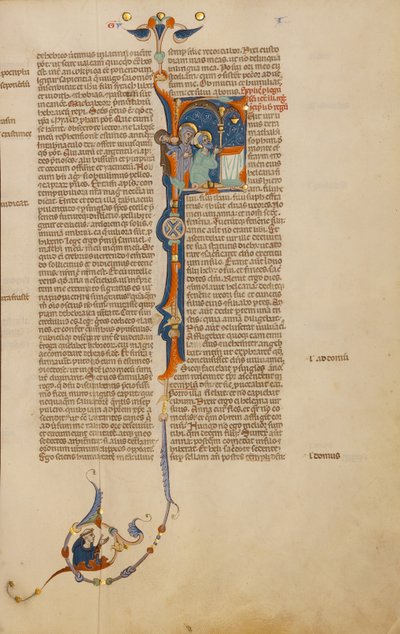 Initial F: Elkanah with Hannah and Peninnah in the Temple by Unknown artist